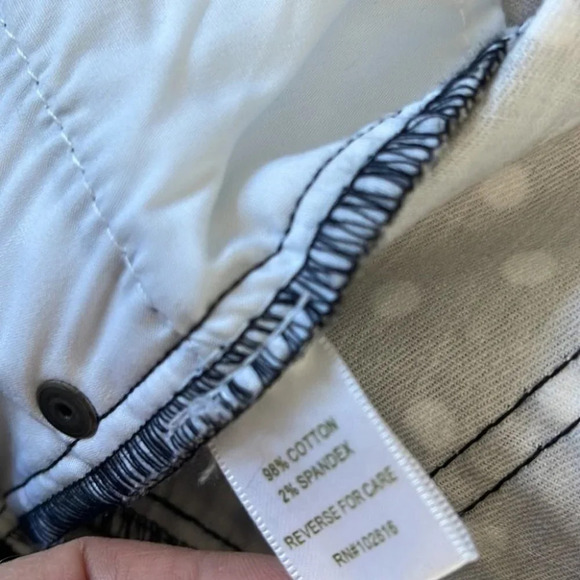 GARNET HILL Polka Dot Jeans Black White Denim Zip Ankle Rigid Stretch 8P - Picture 9 of 12